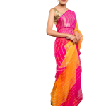 Multi Coloured Pure Georgette Lehariya Saree | Traditional Lehariya Pattern | Jaipurio Designer Collection